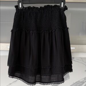 Heartloom Black Smocked Mini Skirt